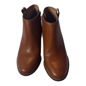 Madewell The Billie Ankle Boots Women's Size 8 Tan Leather Stacked Block Heel